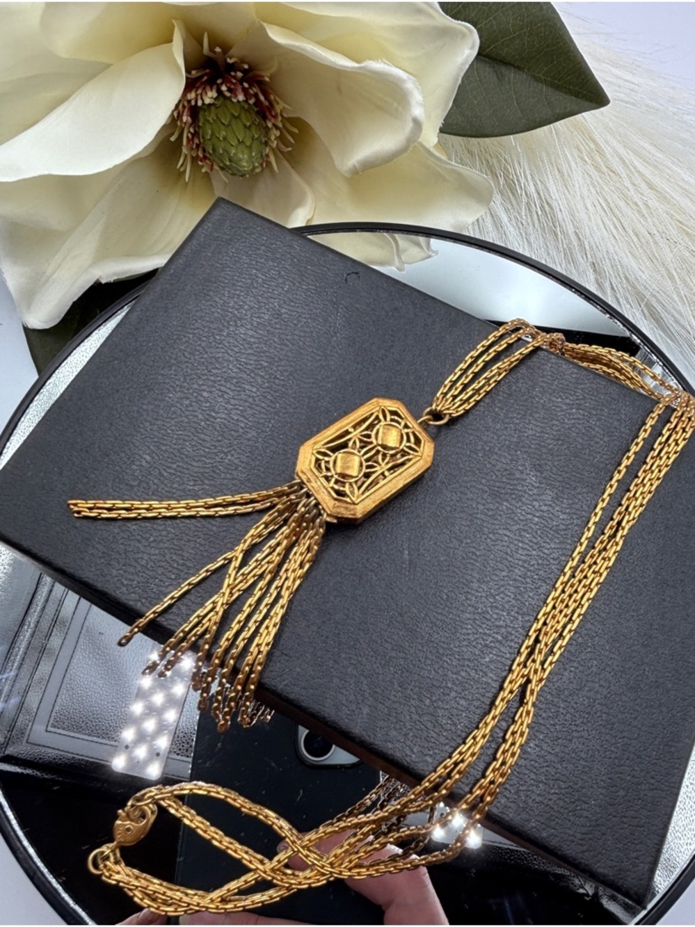 Monet Gold-Tone Long Tassel Pendant Necklace